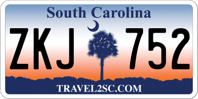 SC license plate ZKJ752
