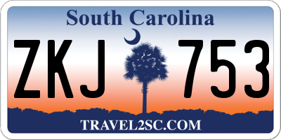 SC license plate ZKJ753
