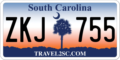 SC license plate ZKJ755
