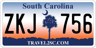 SC license plate ZKJ756
