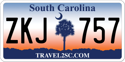 SC license plate ZKJ757