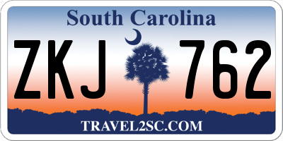 SC license plate ZKJ762
