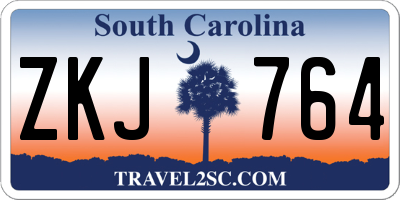 SC license plate ZKJ764