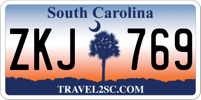 SC license plate ZKJ769