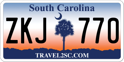 SC license plate ZKJ770