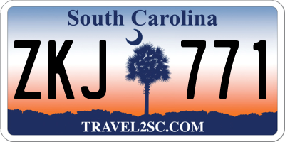 SC license plate ZKJ771