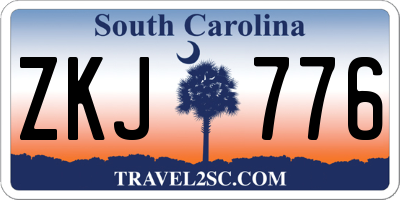 SC license plate ZKJ776