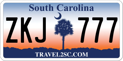 SC license plate ZKJ777