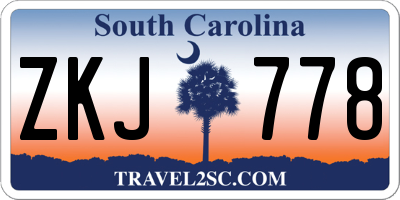 SC license plate ZKJ778