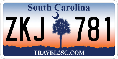 SC license plate ZKJ781