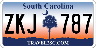 SC license plate ZKJ787