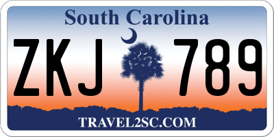 SC license plate ZKJ789