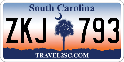 SC license plate ZKJ793