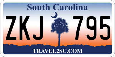 SC license plate ZKJ795