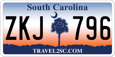 SC license plate ZKJ796