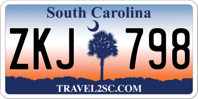 SC license plate ZKJ798