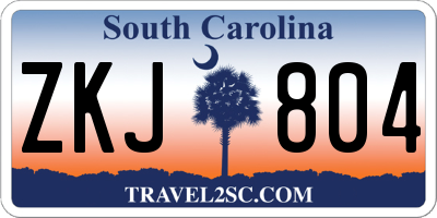 SC license plate ZKJ804