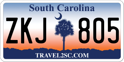 SC license plate ZKJ805