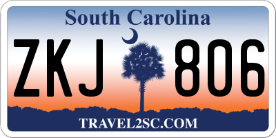 SC license plate ZKJ806