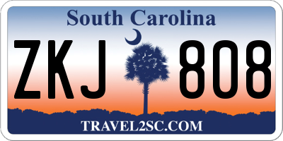 SC license plate ZKJ808
