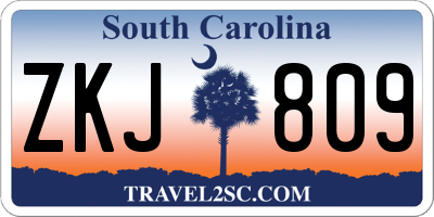 SC license plate ZKJ809