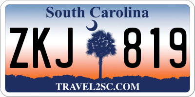 SC license plate ZKJ819