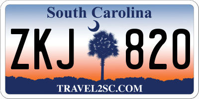 SC license plate ZKJ820