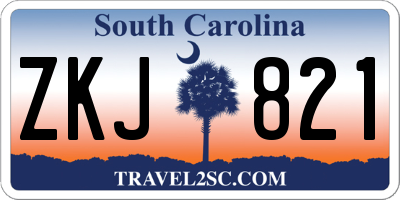 SC license plate ZKJ821