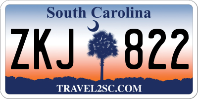 SC license plate ZKJ822