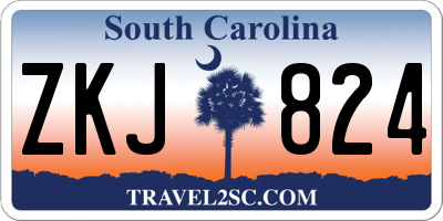 SC license plate ZKJ824