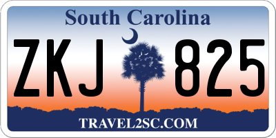 SC license plate ZKJ825