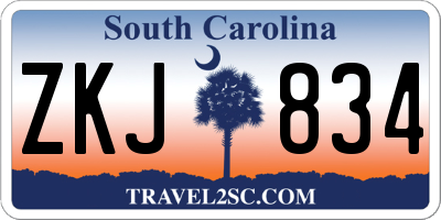 SC license plate ZKJ834