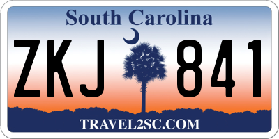 SC license plate ZKJ841