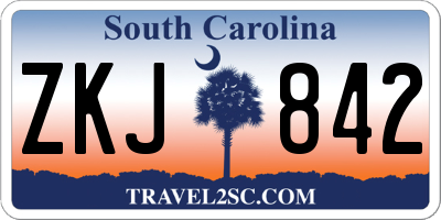 SC license plate ZKJ842