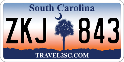 SC license plate ZKJ843