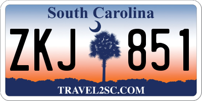 SC license plate ZKJ851