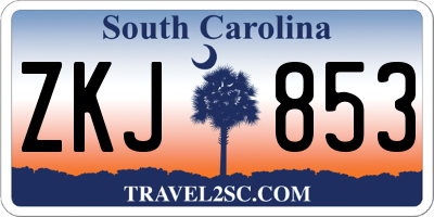 SC license plate ZKJ853