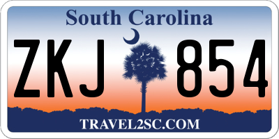 SC license plate ZKJ854