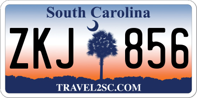 SC license plate ZKJ856