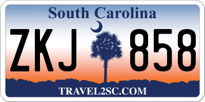 SC license plate ZKJ858