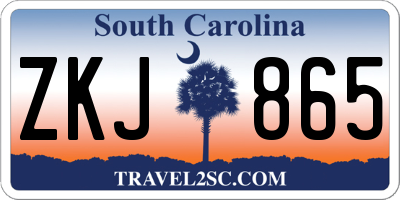 SC license plate ZKJ865