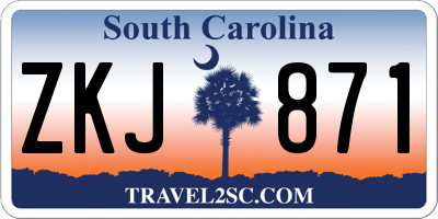 SC license plate ZKJ871