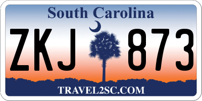 SC license plate ZKJ873