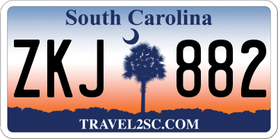 SC license plate ZKJ882