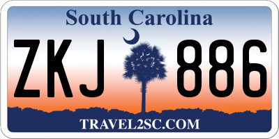 SC license plate ZKJ886