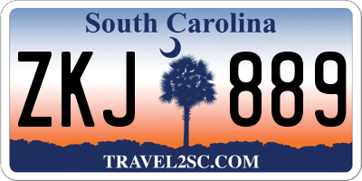 SC license plate ZKJ889
