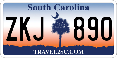 SC license plate ZKJ890