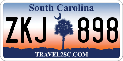SC license plate ZKJ898