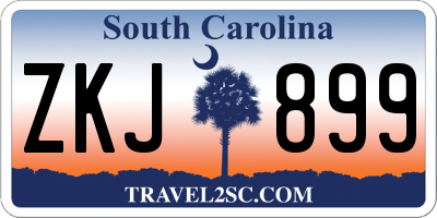 SC license plate ZKJ899