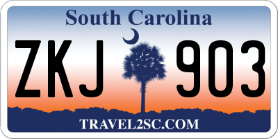 SC license plate ZKJ903